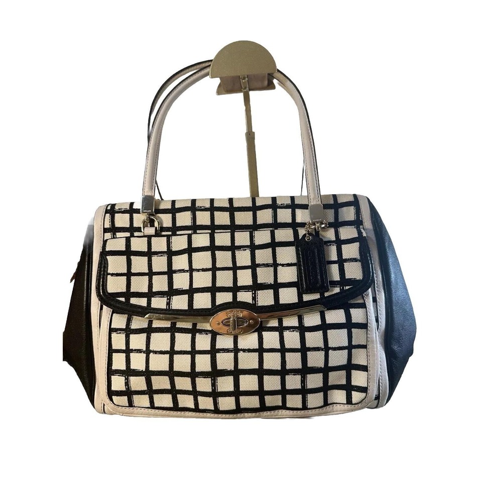 COACH Madison Graphic-Print Madeline Satchel Bag- 28082 Black/White